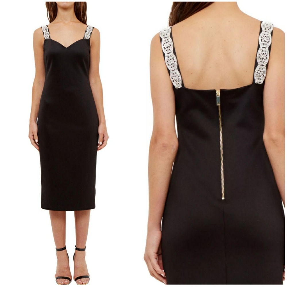 TED BAKER | Mally Embellished Strap Bodycon Dress